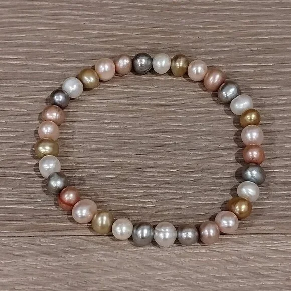 Multicolored Cultured Pearl Necklace and 2 Bracelets Set - Picture 8 of 8